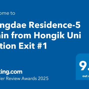 Hongdae Residence-5 1min from Hongik Uni station Exit #1
