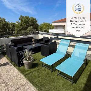 BnGo I Immense RoofTop Lyon I 2 chambres, 2 places parkings, 2 immenses terrasses, 8 personnes