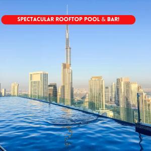 New Luxury SeaView 2Bed - Spectacular Rooftop Infinity Pool, Bar & Burj Views!