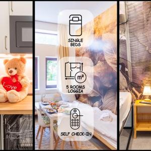Big apartments, big bathrooms, single beds, perfect for groups