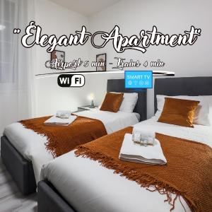Elegant Apartment - Airport 5min - AC - Smart TV