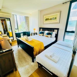 Cozy Spacious 1BR 3pax GardenView, 700m BTS ThongLo, Samitivej, SKV49, Fast wifi