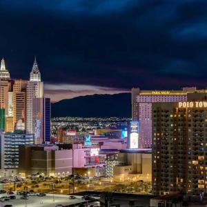 Eclipse Studio at MGM Signature Tower 3 BALCONY STRIP VIEW F1 TRACK VIEW