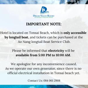 Dream Valley Resort, Tonsai Beach