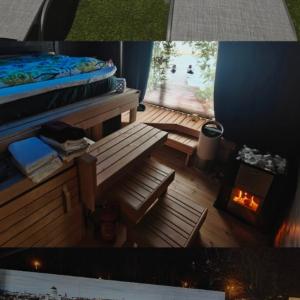 Relax & Recharge - a Unique Suite with a Touch of Luxury - Hot Tub and Sauna Inspired Decor #NOT A REAL SAUNA# Easy City Access - direct train 15 min to city