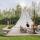 Spisesal i Tipi Marie met hotutub in de tuin