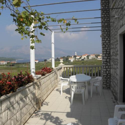 Apartment in Lumbarda with sea view, terrace, air conditioning, washing machine 874-1