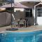 VILLA ALICIA with priv pool, beautiful garden and shady veranda- 5 min to the beach