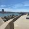 Panoramic view on beach, ships, sea - place to be - Oostende