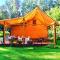 Forest house with outdoor hot tub