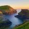 Polrunny Farm sea view Blueberry Cottage with log burner