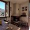 Mountain lodging with fireplace and mountain view