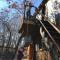 Hobbit Treehouse with waterfall on the Brazos River! 350 acres! Tubing! Petting zoo!