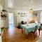 Traditional farm cottage with woodburner by stream