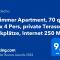 2 Zimmer Apartment, 70 qm, max 4 Pers, private Terasse, 2 Parkpl