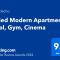 1 Bed Modern Apartment, Pool, Gym, Cinema - Lahor