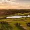 Golden hour retreat lagoon view villa with pool