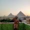 Hotel pyramids show rooftop