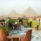 Hotel pyramids show rooftop