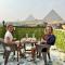 Hotel pyramids show rooftop