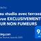 Beau studio avec terrasse et vue POUR NON FUMEURS