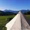 Tipi Zelt mit Bergsicht