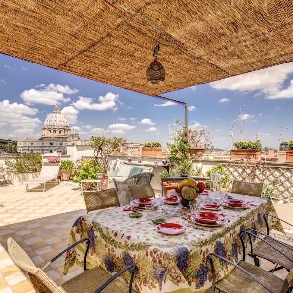 Attic with Terrace Overlooking St Peter's Basilica