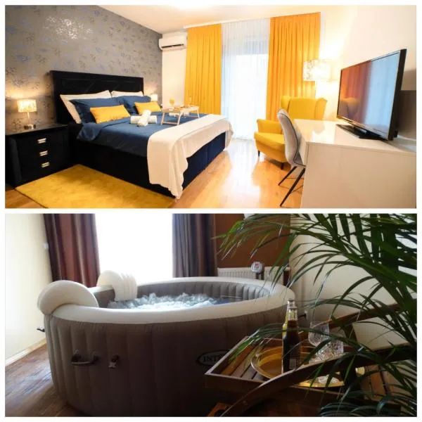 Jacuzzi studio apartman Mare's, hotel di Zagreb
