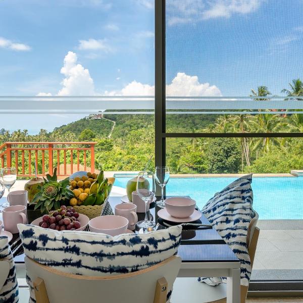 3BR Beautiful New Villa Mikia SDV007 with amazing Sea and Mountain Views-By Samui Dream Villas