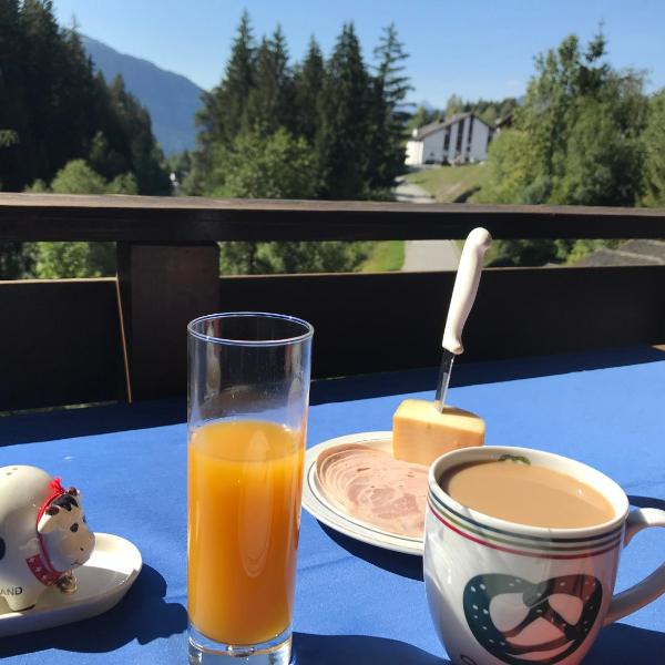 Ferienwohnung Laax mit Traumblick, großem Balkon und Terrasse