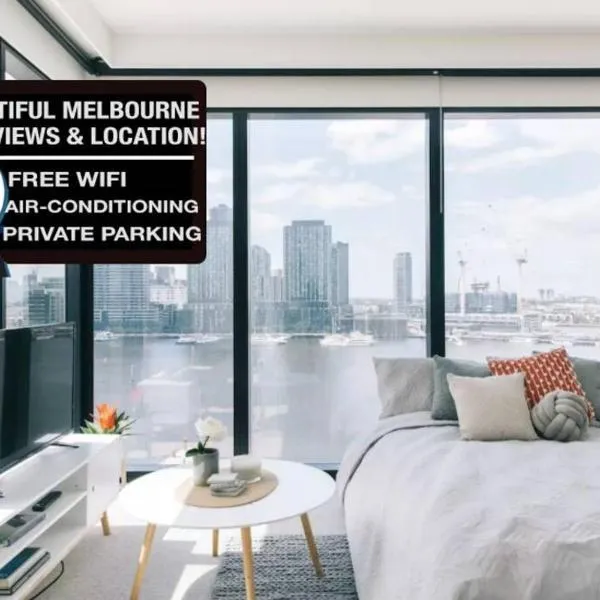 Docklands 2BR Apartment with Parking, hotell Melbourne'is