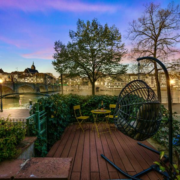 True Basel - Zentral I Terrasse mit Rheinblick, Базель