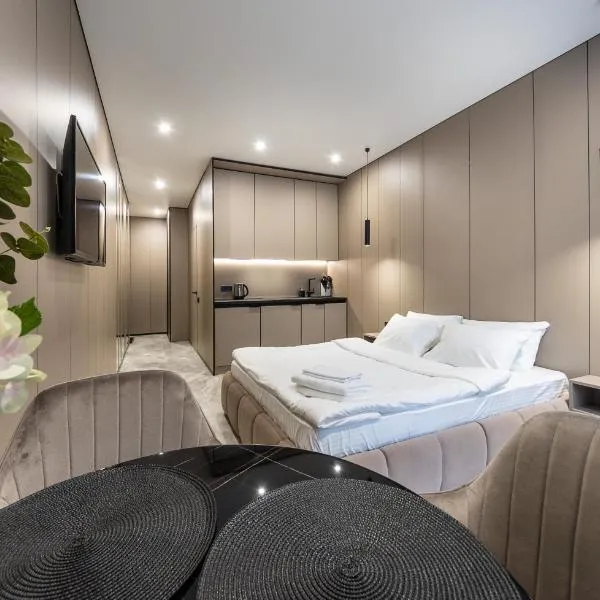 Апартаменти-студіо "Premium Lux Apartments French Quarter 2" з гідромасажною ванною чи з душем, hotel v Kyjevě