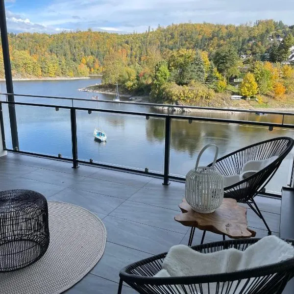 Apartments Saaldorf-Ferienhaus mit 6 Apartments 45qm-120qm direkt am Thüringer Meer-Bleilochtalsperre, hôtel à Bad Lobenstein