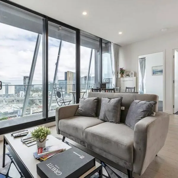 Modern 2 Beds Apartment with Amazing City View、メルボルンのホテル
