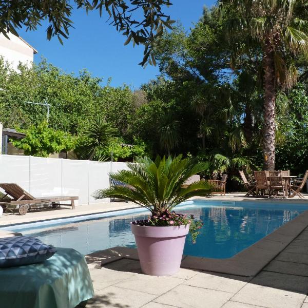 Maison jardin grande piscine , sortie bateau possible