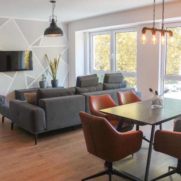 New York Apartment - für Freunde & Familien, stadtnah, Parkplatz, E-Ladestation, Gitterbox für Fahrräder, Fitnessstudio, digitale Gästemappe mit Restaurant- und Unternehmenstipps
