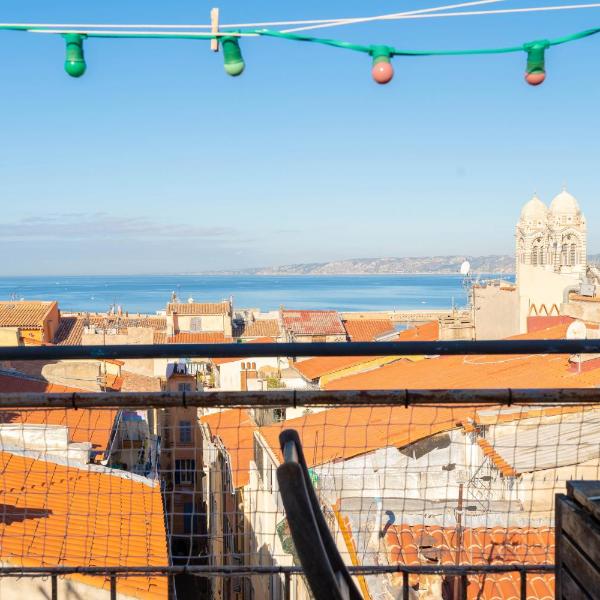 Terrasse vue mer & quartier historique Vieux Port, Marsella