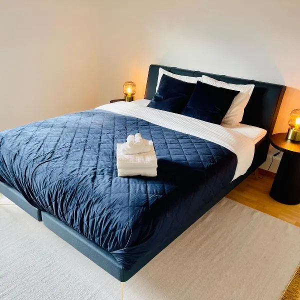 -The Urbanist- Lakeview Free Parking 2BD Fast WiFi, Hotel in Oberhofen am Thunersee