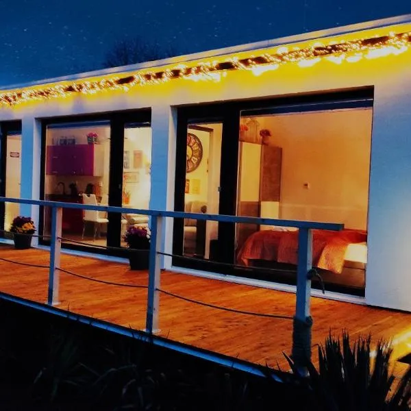 Ranch 66 - Moderní Tiny House Black Swallow ve stylu Route 66 se saunou a bazénem, ξενοδοχείο σε Tršice