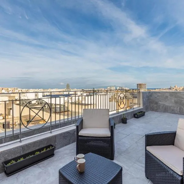 Terrace View - A Stylish Two Bedrooms Penthouse AC-WIFI, hotel in Msida