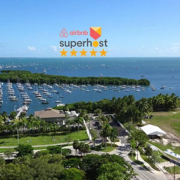 Ocean View Balcony steps from Restaurants, Peacock Park & Marina, hotel in Miami