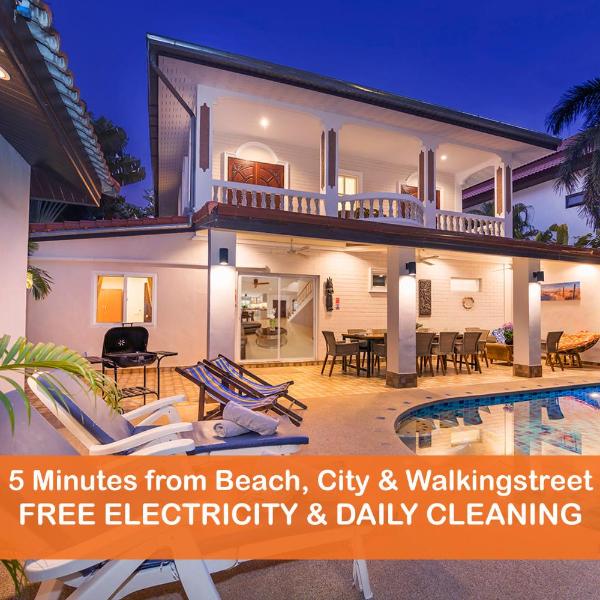 Villa Waree include electricity just 5 minutes from Beach and Walking street