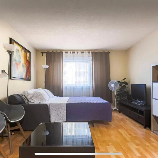Downtown River Valley Bachelor Suite Condo, NON Smoking, 12 inches Queen Bed, Beautiful Minimalist, very convenient every where, hotel in Edmonton