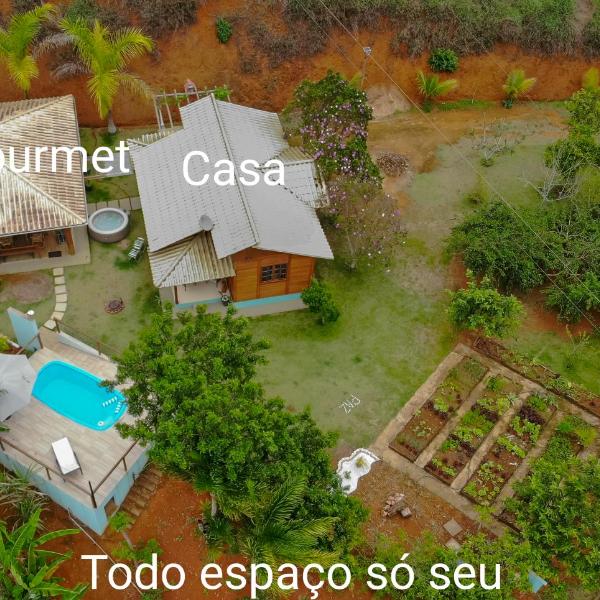 Chalé Vista da Mata DM, 5km Centro Domingos Martins, Wi Fi, fibra óptica, SPA aquecido, split, privacidade, aceita pets