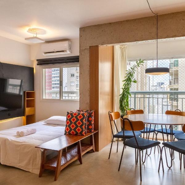 55m² | Cama queen | Garagem | Metrô Trianon-MASP, São Paulo