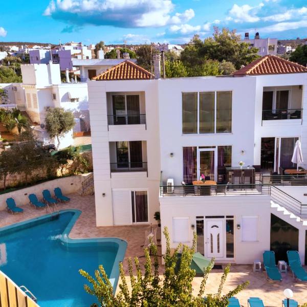 Wonderful Villa in Chania with Private Pool, Panoramic Sea Views & Spacious Interiors