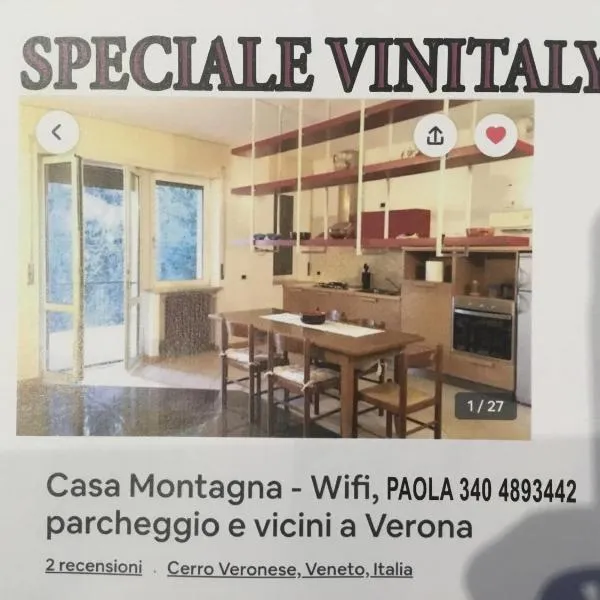 House in the Mountains - greenery near Verona, hotel in Cerro Veronese