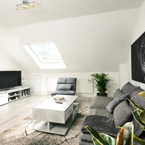 2,5-Zimmer inkl Arbeitsplatz, WLAN & free Netflix, Amazon-Free Parken vollausgestattete Wohnung, 24h Check In, hotel in Hamm