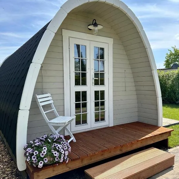LODGE, een super knus tiny house, nabij vaarwater en haven!, hotell sihtkohas Belt-Schutsloot